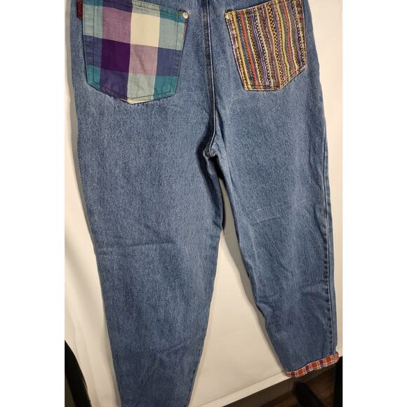 Rare Vintage NO! ABSOLUTELY BLUES Jeans Denim Size 13/14 Plaid, Retro, 1980s - Picture 11 of 11